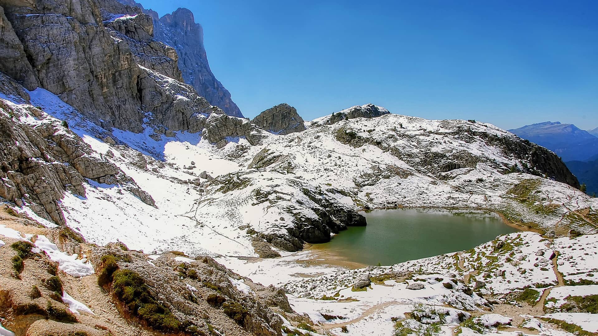 lago coldai dolomites rubble field  