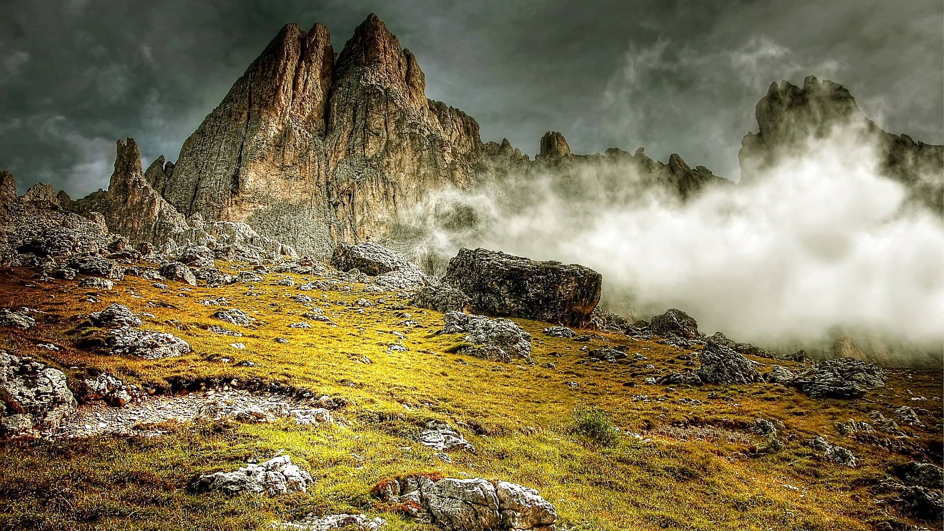 sassolungo dolomites mountains  