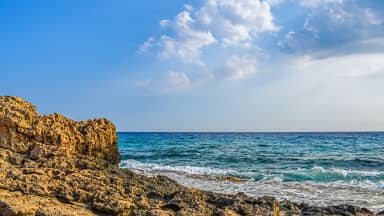 rocky coast waves sea nature  