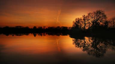 sun pond water nature landscape  